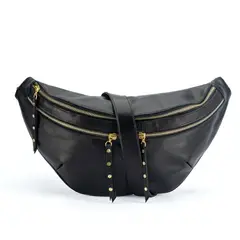 BRAVA - Banano de cuero modelo CANDELARIA Negro