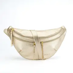 BRAVA - Banano de cuero modelo CANDELARIA Dorado