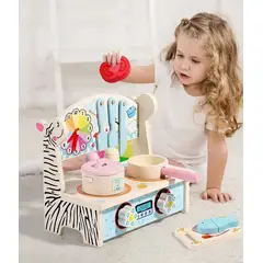 GENERICO - Cocina de Madera Montessori para Niños y Niñas con Accesorios Juguete Educativo 3 4 5 Años