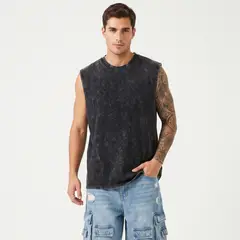 D'JOE - Polera Sin Mangas Musculosa Acid Wash Hombre