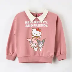 HELLO KITTY - Polerón Cerrado Niña Cuello And Friends Rosa