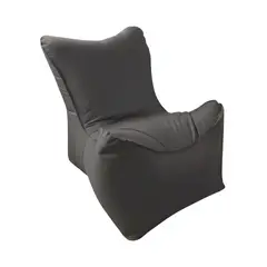 AMOLDA - Puff Sillón marca AMOLDA, tela IMPERMEABLE color GRIS, relleno perlitas de plumavit.