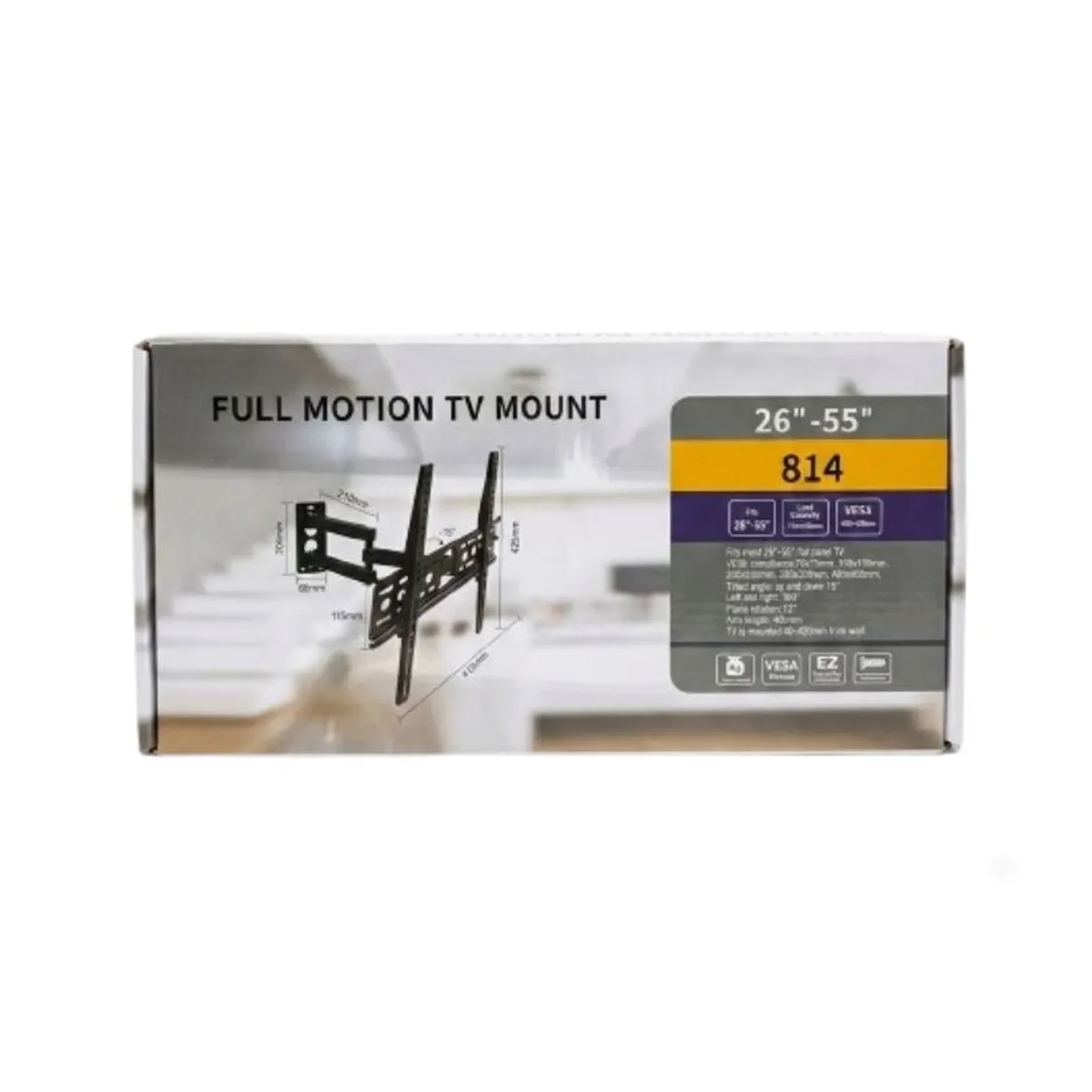 GENERICO - Soporte TV Pared Articulado Full Motion 26 A 55 Pulgadas Giratorio