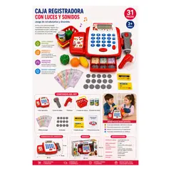 GENERICO - Juguete Caja Registradora Con Luces Y Sonidos 31Pzas Infantil