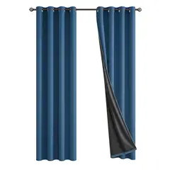 VIDITA - Cortina Blackout Térmica Tipo Lino 140x220 Engomada 2 Paño