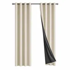 VIDITA - Cortina Blackout Térmica Tipo Lino 140x220 Engomada 2 Paño