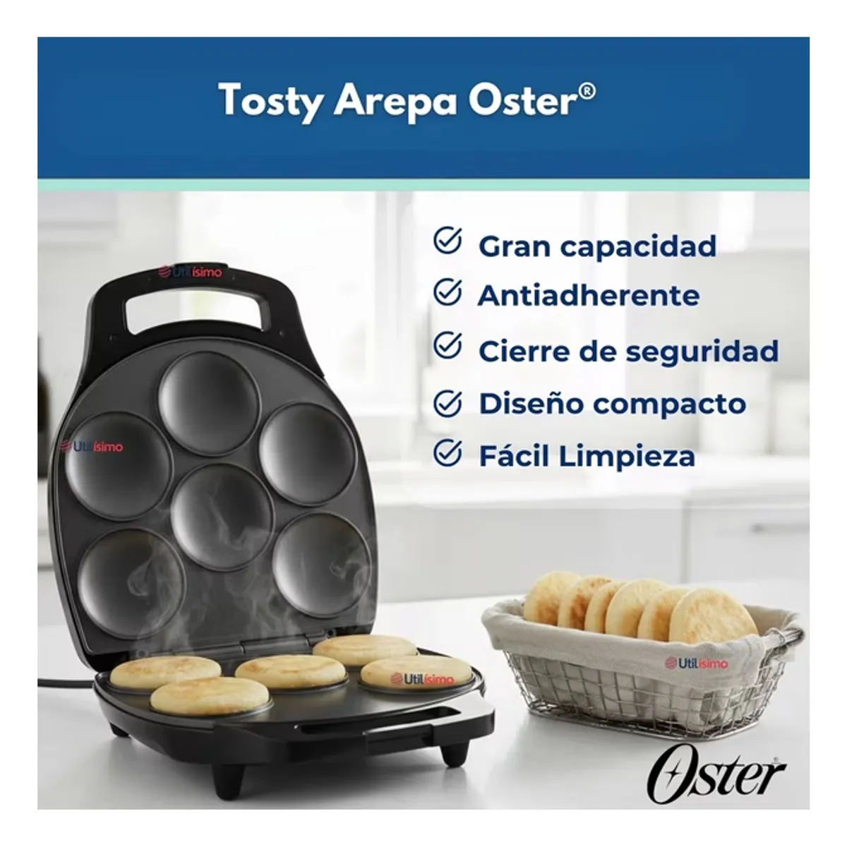 OSTER - Tostador de Arepas Capacidad 6 Arepas Oster