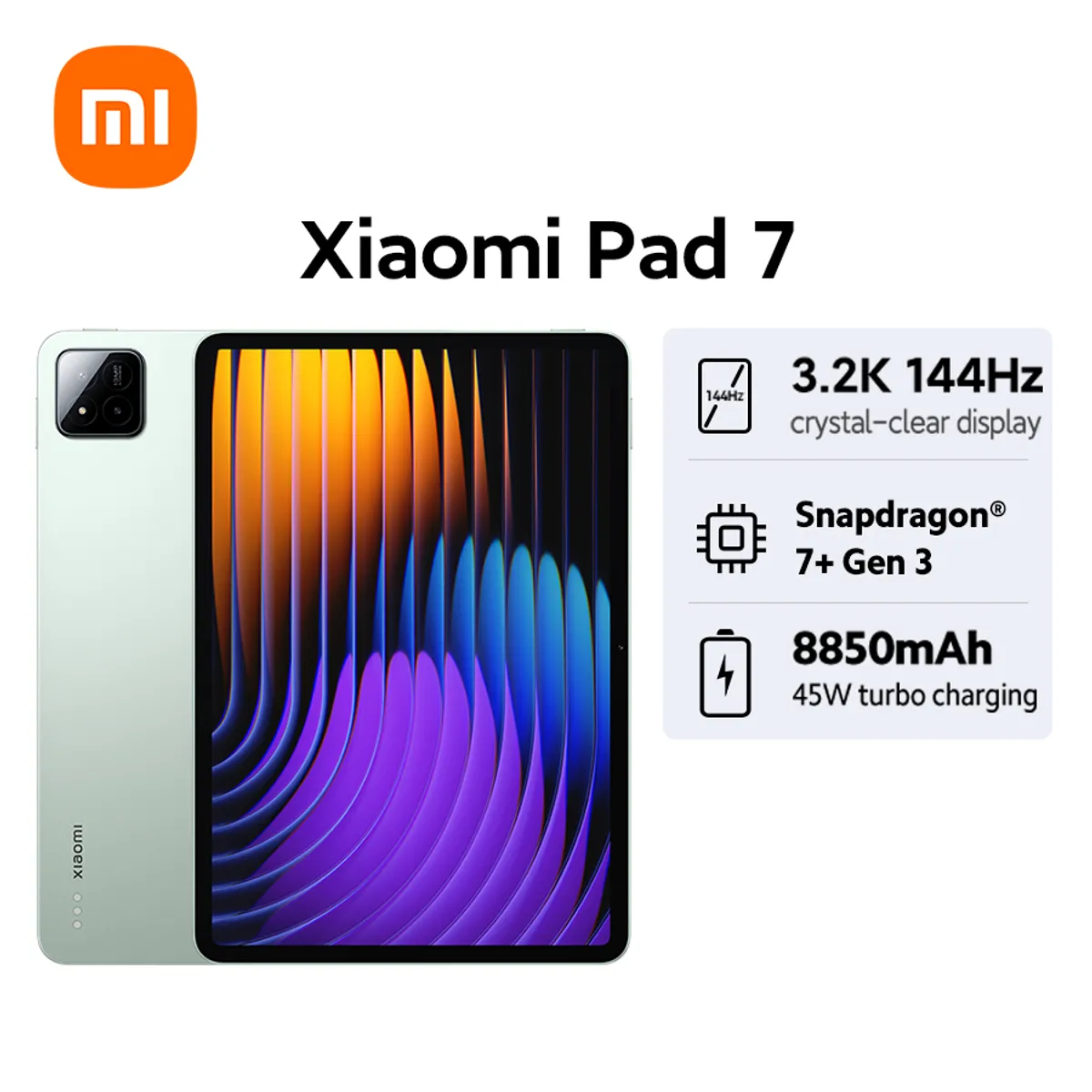 XIAOMI - Tablet Xiaomi Pad 7 8+256GB 3.2K y 144 Hz Snapdragon 7 Gen 3 8850 mAh