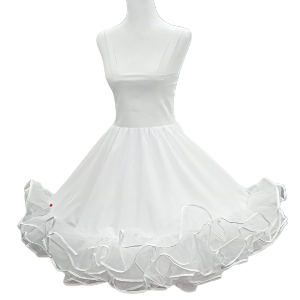 GENERICO - Falso Vestido Cueca Huasa Talla S M y L Doble Falda Tirante y Faja Elasticada