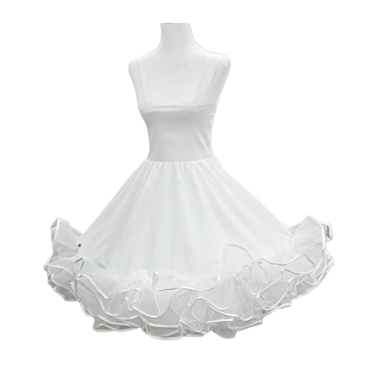GENERICO - Falso Vestido Cueca Huasa Talla S M y L Doble Falda Tirante y Faja Elasticada