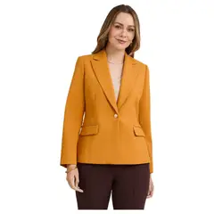 LORENZO DI PONTTI - Blazer Un Botón Mujer Mostaza