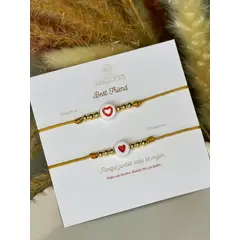GENERICO - Pulsera best friend mejores amigas delicado corazon dorado mujer ajustable