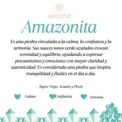 GENERICO - Pulsera amazonita celeste ajustable piedra natural