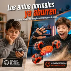 MOVI - STUNRACER™ AUTO RC 360° CON CONTROL REMOTO Y SENSOR DE MOVIMIENTO - DIVERSIÓN INTERACTIVA PARA NIÑOS