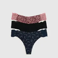 LOUNGE - Set 3 Colaless Mujer Encaje