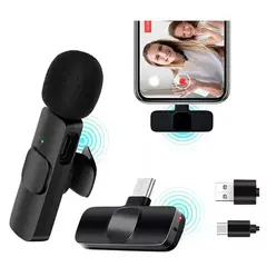 GENER - Micrófono Lavalier K9 Inalámbrico Doble Para Android e iOS Transmisión En Vivo