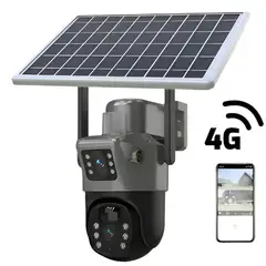 GENER - Camara Solar 4G Baliza Wifi 360° Inalambricas 2 Lentes