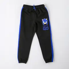 SONIC - Pantalón de Buzo Niño Estampado Negro