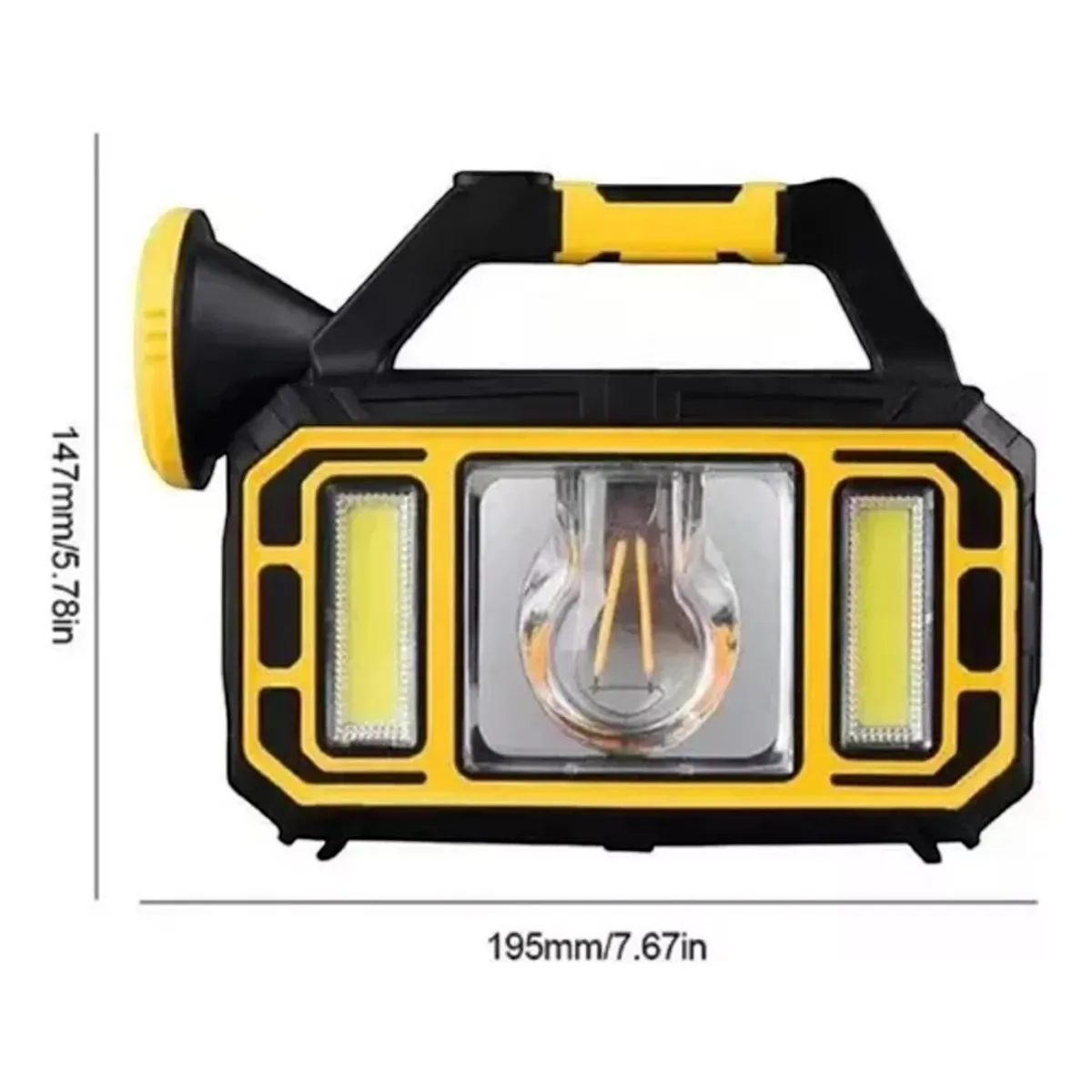 IRM - LINTERNA LED RECARGABLE MULTIFUNCIÓN CON LUZ LATERAL COB Y REFLECTOR PORTÁTIL