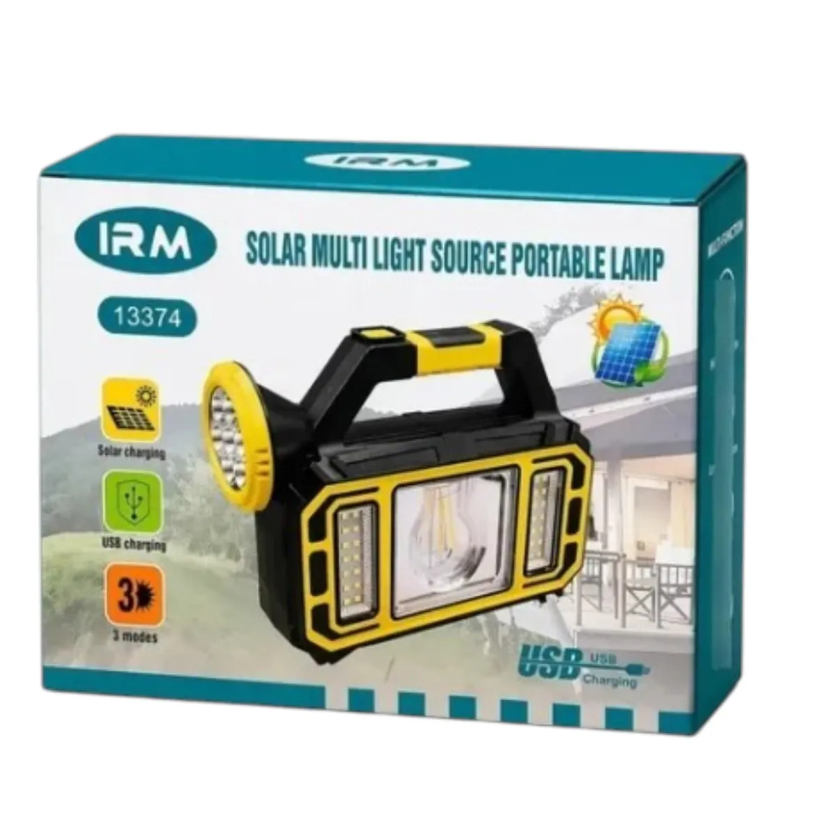 IRM - LINTERNA LED RECARGABLE MULTIFUNCIÓN CON LUZ LATERAL COB Y REFLECTOR PORTÁTIL