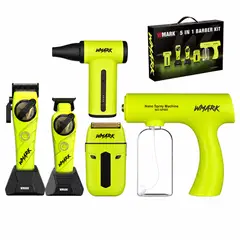 WMARK - NG-8637KIT Kit Profesional 5 en 1 para Barbero Verde