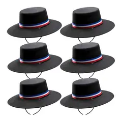 GENERICO - Sombrero Chupalla De Huaso Tradicional Con Cinta Tricolor X6