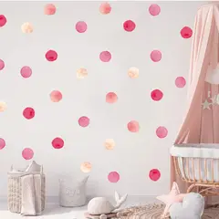 MY MOMI - Círculos en Acuarela rosa Vinilo Sticker para Decoración Infantil pared calcomonia