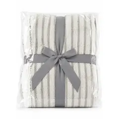 DORAL - Manta Rayada Gris Jacquard Two Tone Sherpa Neb 127 × 152 cm