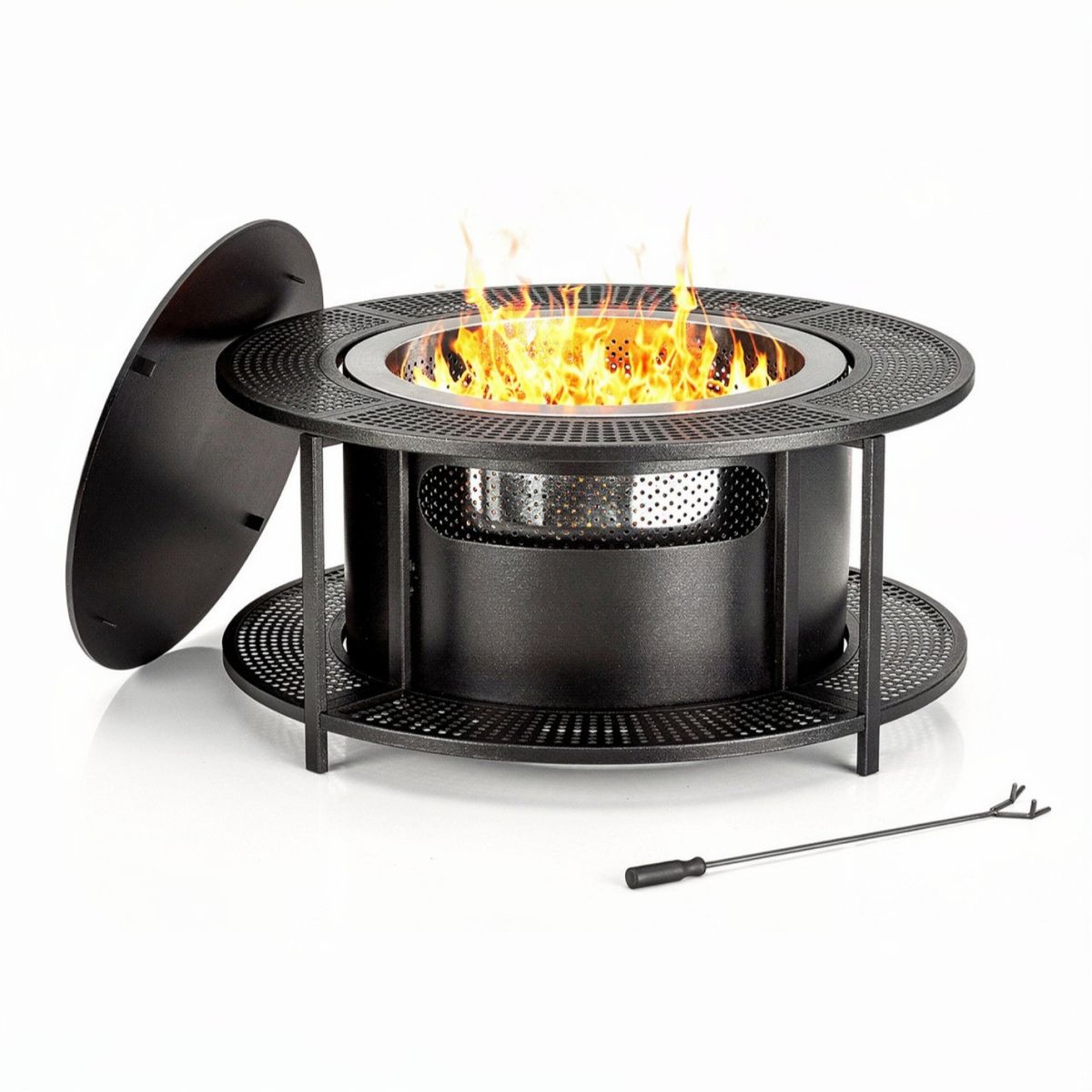 GENERICO - Fogón Brasero sin Humo Mesa 2 en 1 para Terraza y Jardín 64 cm – Samla