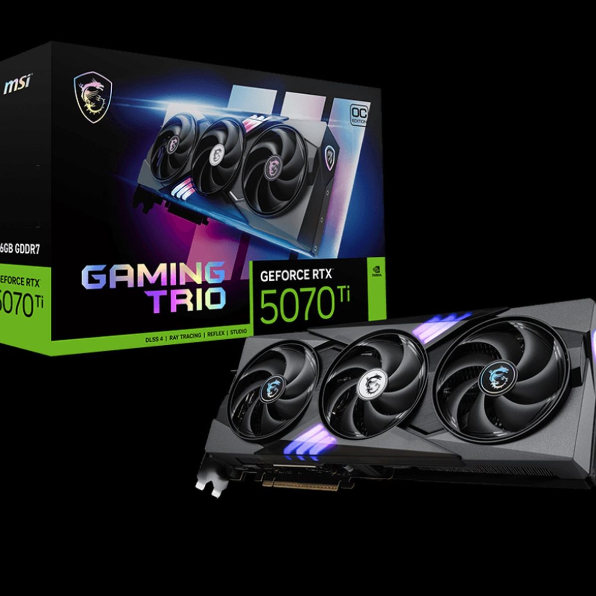 MSI - Tarjeta de video MSI GeForce RTX 5070 Ti 16G GAMING TRIO OC