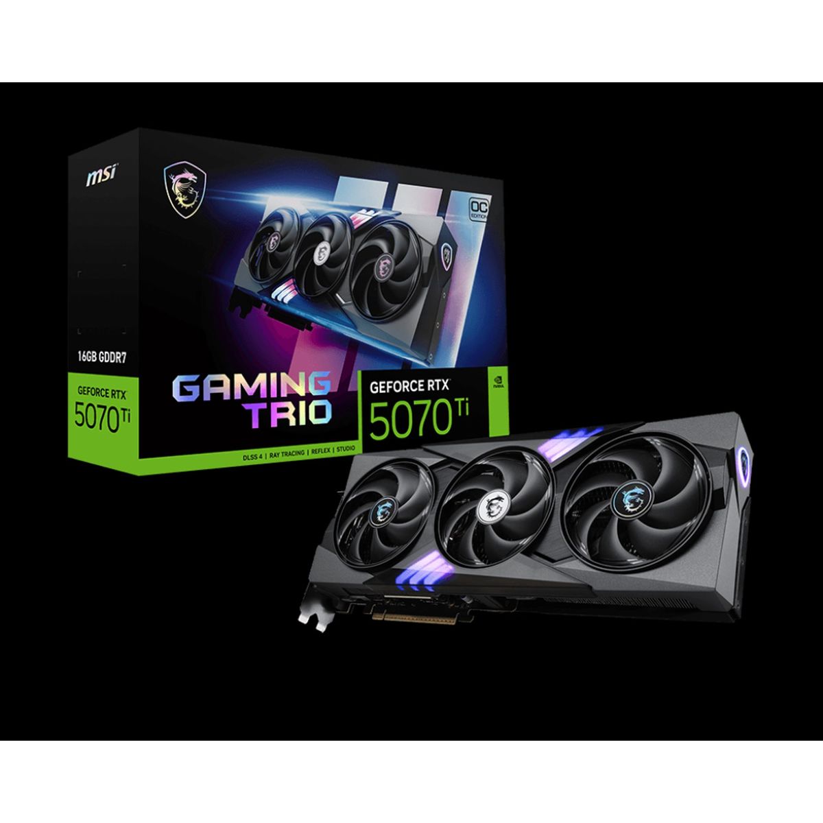 MSI - Tarjeta de video MSI GeForce RTX 5070 Ti 16G GAMING TRIO OC