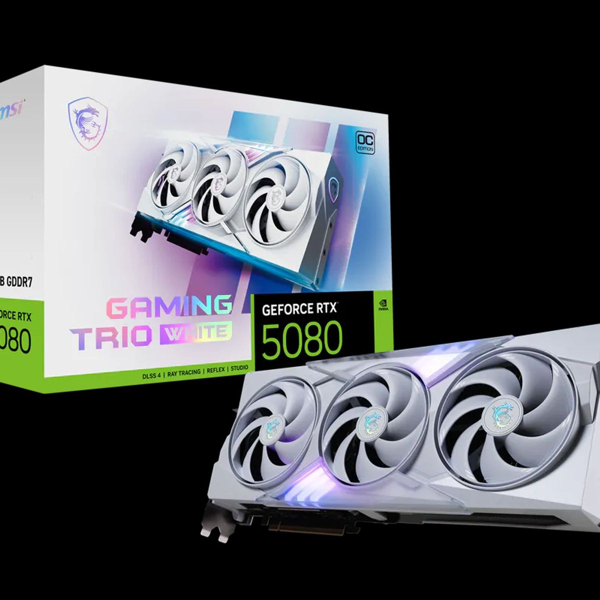 MSI - Tarjeta de Video MSI GeForce RTX 5080 16G Gaming Trio OC White