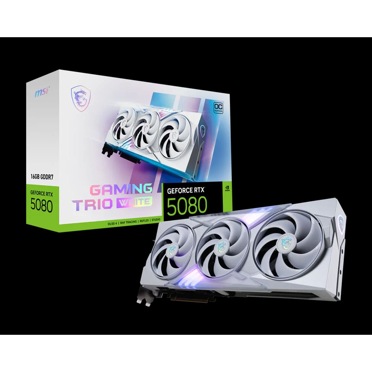 MSI - Tarjeta de Video MSI GeForce RTX 5080 16G Gaming Trio OC White