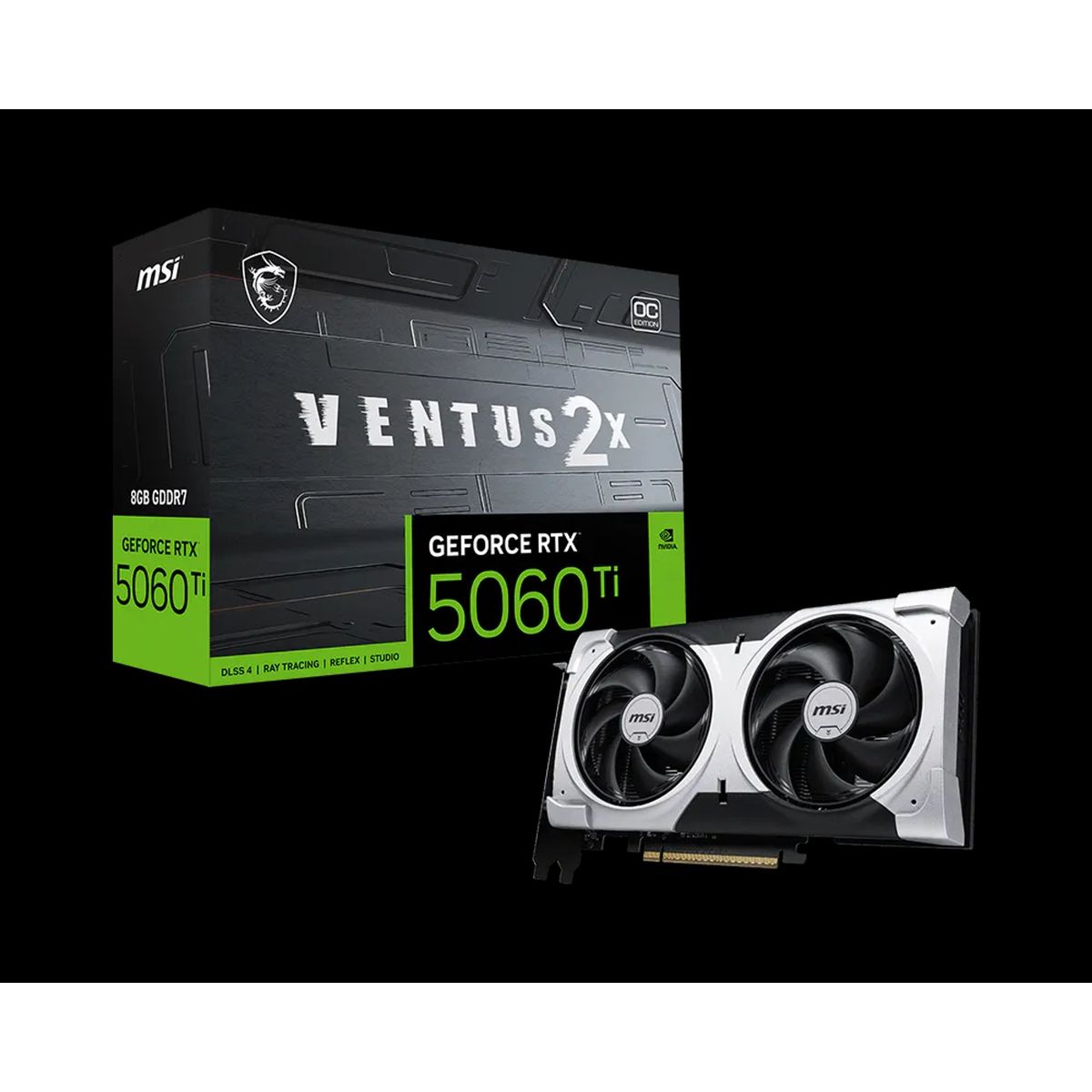 MSI - Tarjeta de Video MSI GeForce RTX 5060 Ti 8G Ventus 2X OC Plus