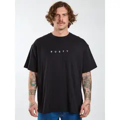 RUSTY - Polera Oversize R Microbes Negro Hombre