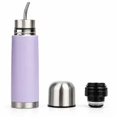 BAZUCA - Termo Mate Acero Inoxidable Autocebante 2 en 1 Tawo 750 Ml Hermetico Antiderrame - Lila