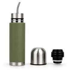 TAWO - Termo Mate Acero Inoxidable Autocebante 2 en 1 750 Ml Hermetico Antiderrame - Verde