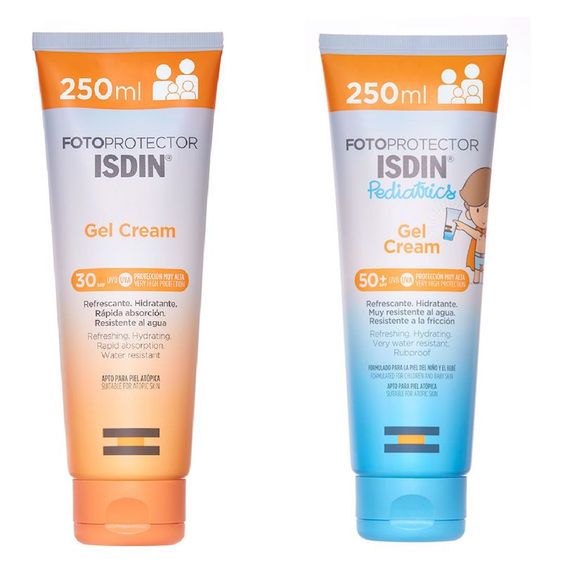 ISDIN - Set Protector Solar Gel Cream Pediatrics FPS 50 250 ml + Protector Solar Gel Cream FPS 50 250 ml Isdin