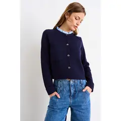 IO - Chaleco Liso Mujer Azul