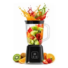 GENERICO - Licuadora Portátil Recargable 600ml Con 3 Programas Vaso Licuadora USB Para Batidos Smoothies Jugos