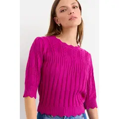 IO - Sweater Liso Mujer Fucsia