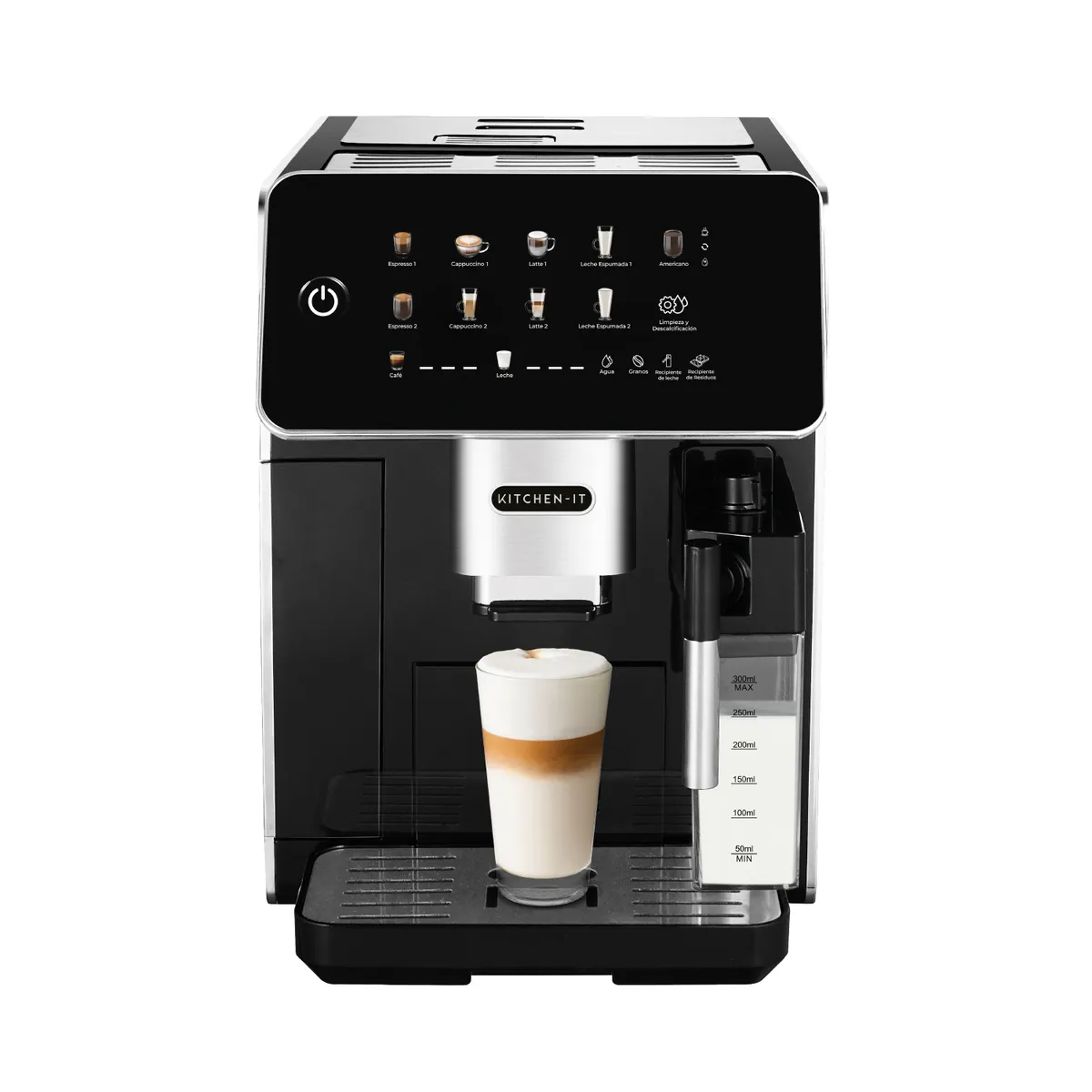 KITCHEN IT - Cafetera Espresso Super Automática Latte Deluxe