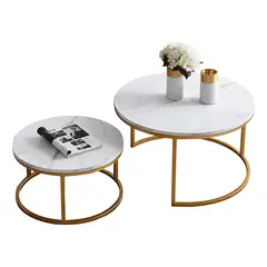GENERICO - Mesa Redonda Living Lateral, Mesa Centro Pequena Blanco