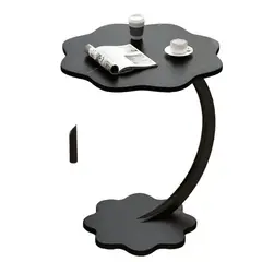 GENERICO - Mesa Lateral Forma De Flor, Madera Y Metal 3