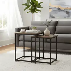 GENERICO - Mesa De Centro Mesa Auxiliar Mesa Lateral Living Set Rustica