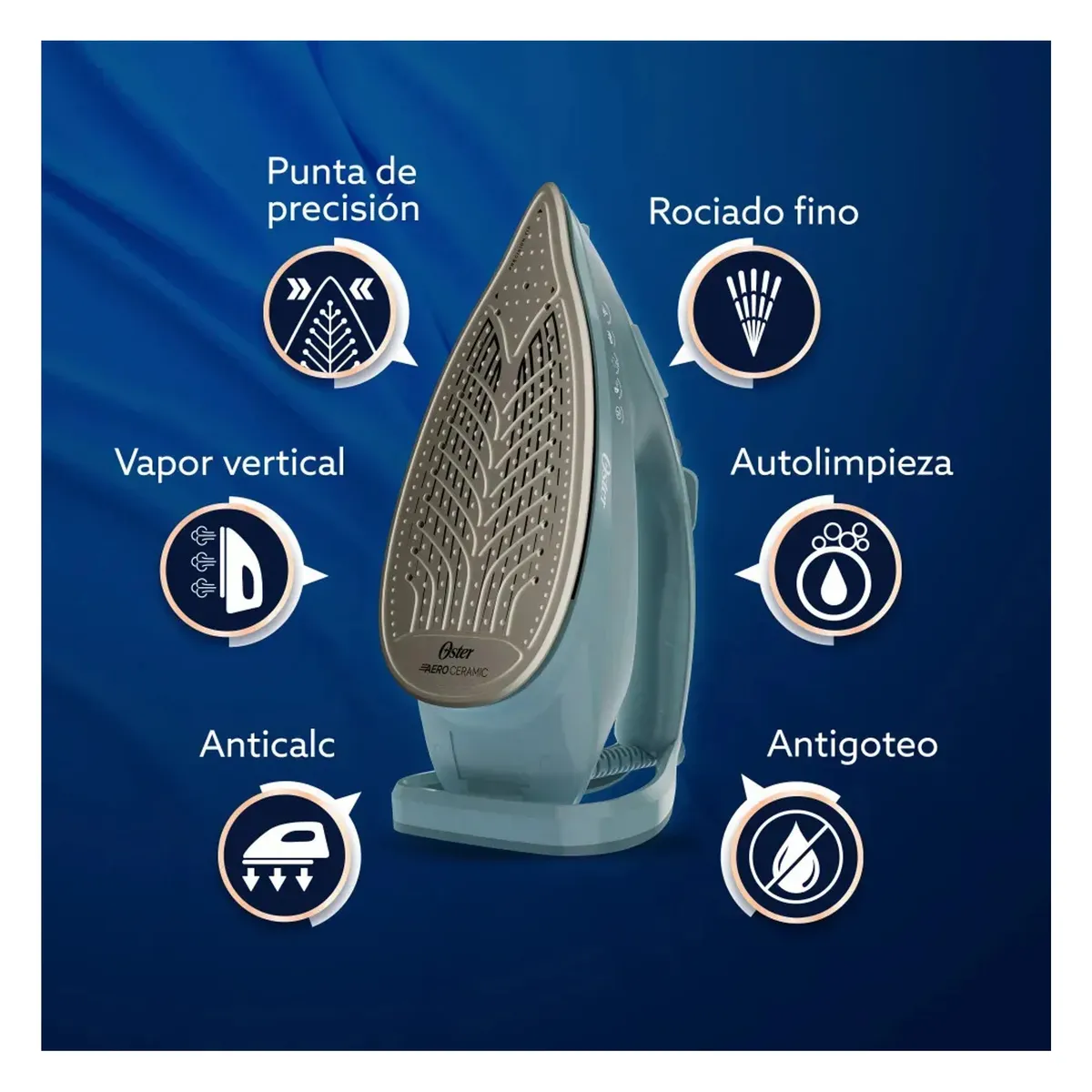 OSTER - Plancha De Ropa a Vapor Oster Antigoteo 2200w