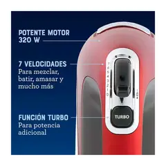 OSTER - Batidora Electrica De Mano 7 Velocidades + Turbo 320W