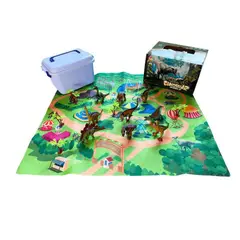 GENERICO - Juguete Set Dinosaurios 28Pzas Con Mat 80x70cm Caja Infantil