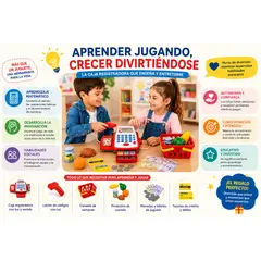 GENERICO - Juguete Caja Registradora Con Luces Y Sonidos 31Pzas Infantil