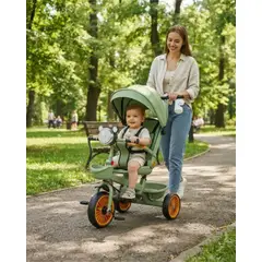 MYLHOGAR - Triciclo Paseo para Bebé con Asiento Giratorio 360° y Manillar